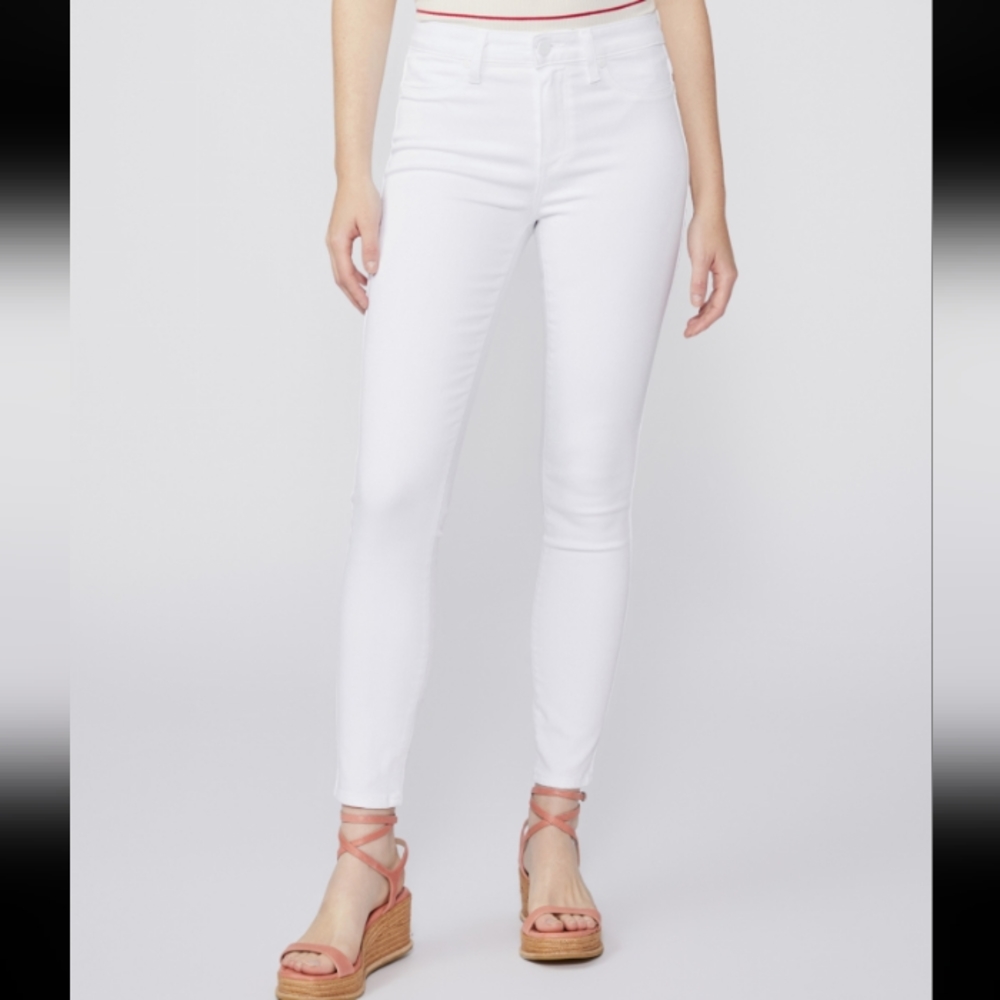 PAIGE Jeans Hoxton 5 Pocket Ankle Crop Skinny Crisp White Size 25